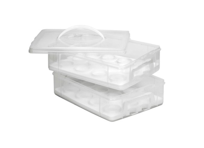 Snap 'N Stack 2-Layer Food Storage Container with Egg Holder Trays