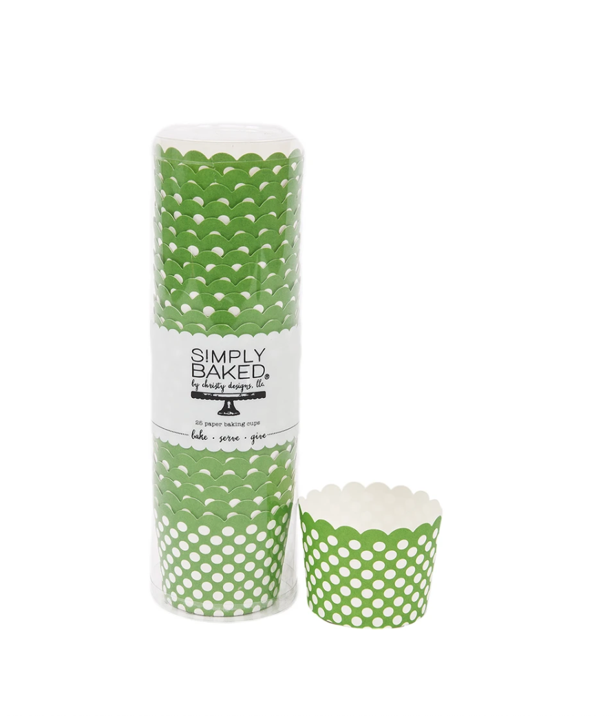 Sophistiplate-Simply-Baked-Green-Dot-Small-Paper-Baking-Cups