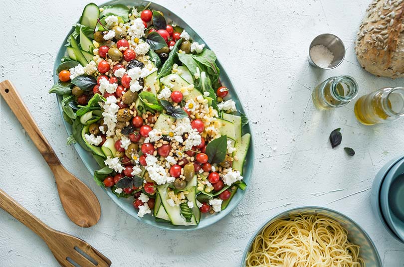 Zucchini Ribbon Salad Recipe Brooke Lark The Inspired Home