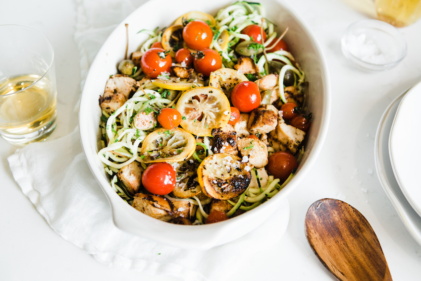 Summer Slow Cooker Chicken Piccata and Zoodles