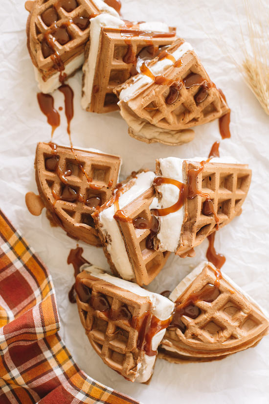 These Spiced Cider Waffle Ice Cream Sandwiches Are Such an Easy, Fall Dessert