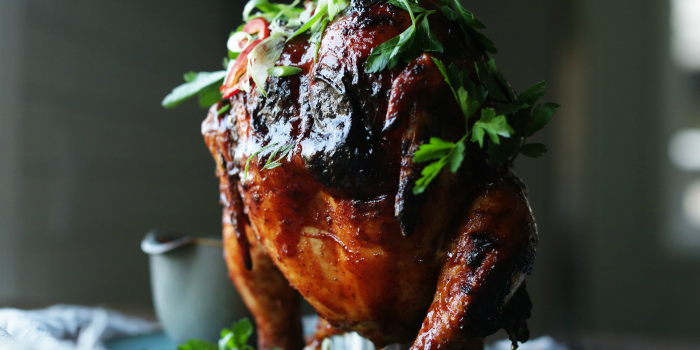 Grilled BBQ Beer Can Chicken