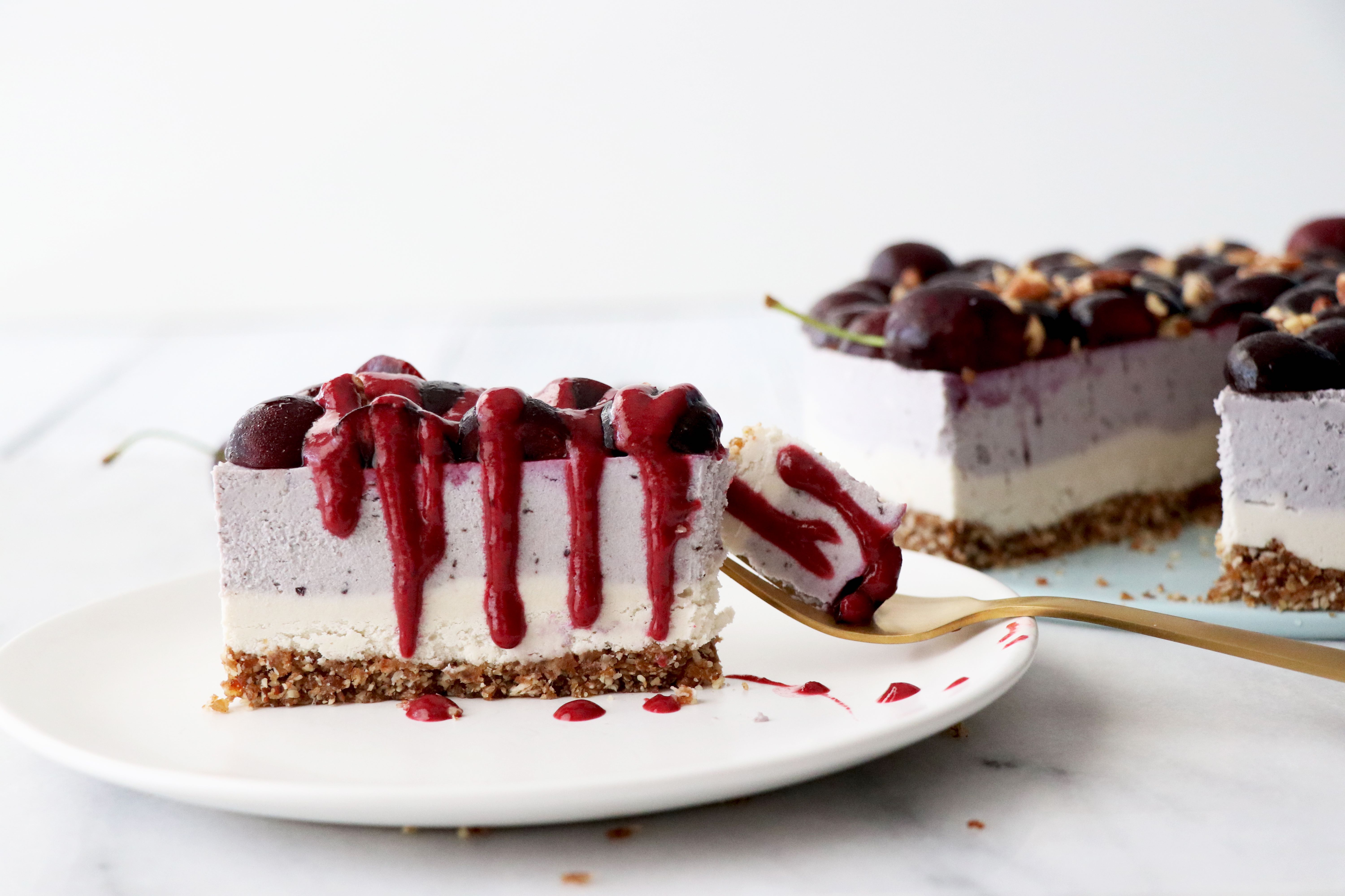 Gluten-Free Vegan Cherry Cheesecake