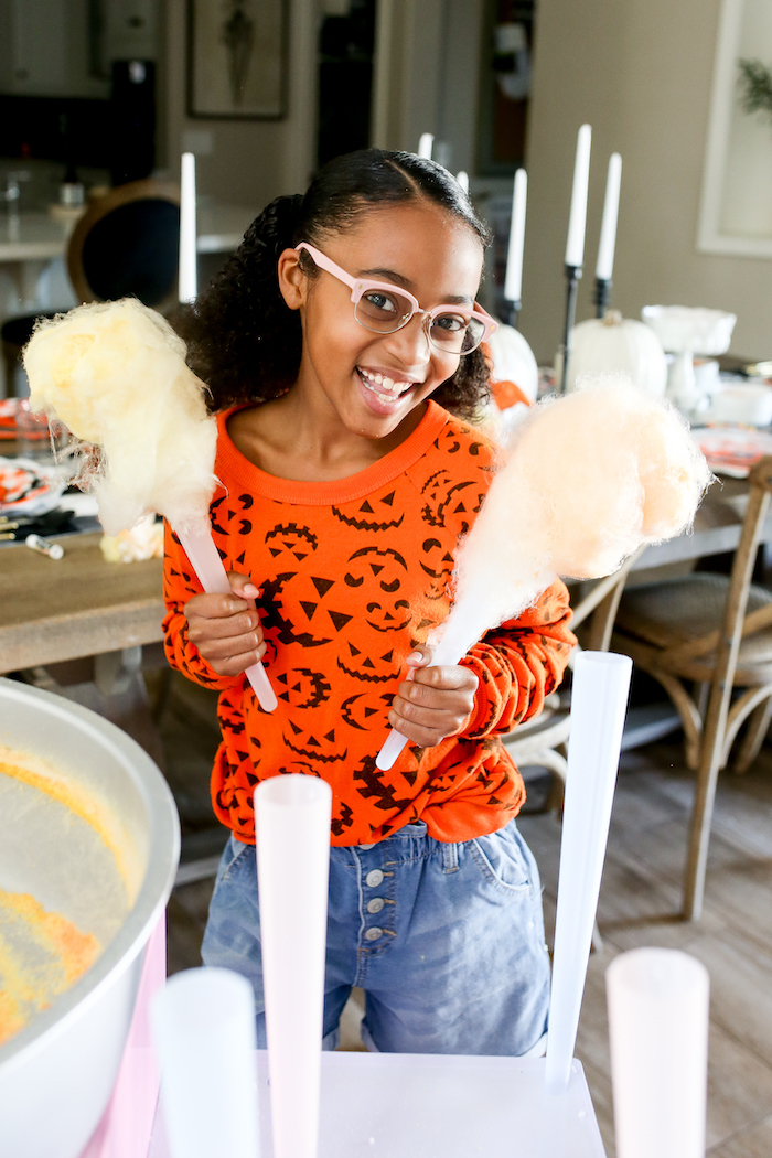 This Homemade Candy Corn Cotton Candy Is Such a Cute Halloween Idea