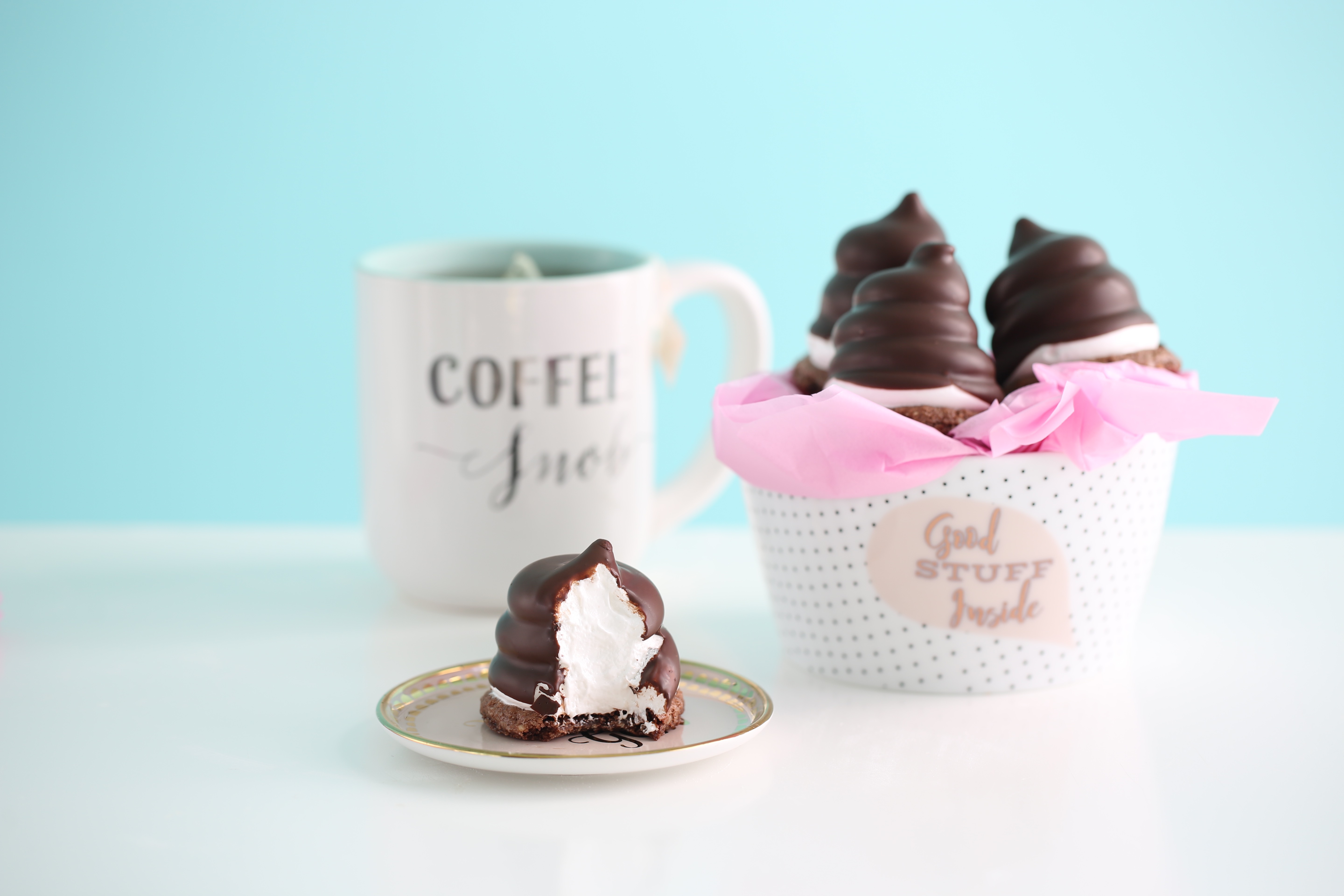 Chocolate Covered Almond & Fluff Cookies