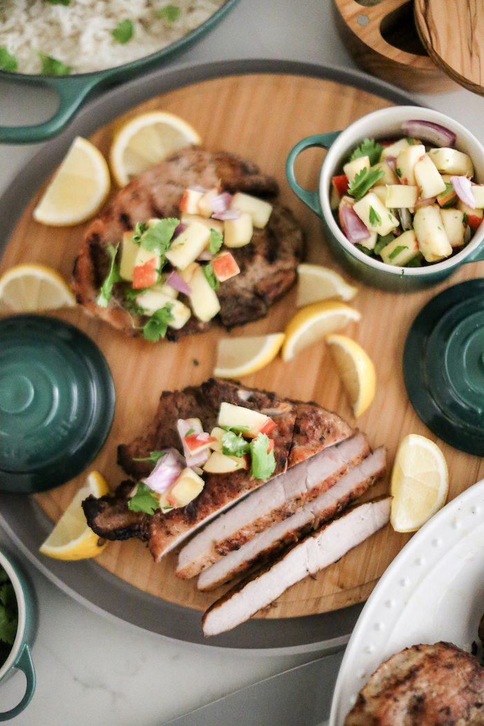 Keep Grilling Through Fall & Winter with These Grilled Pork Chops and Apple Salsa