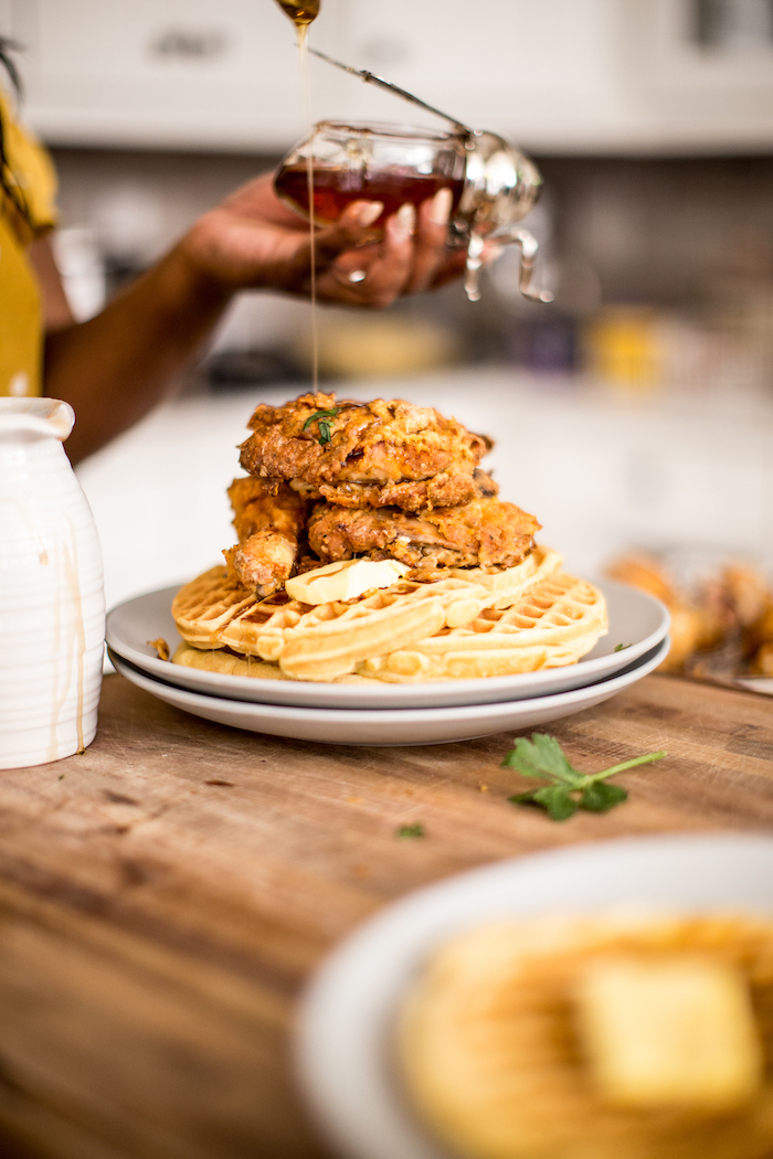 Air Fryer Fried Chicken and Waffles