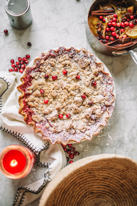 Cranberry Apple Oat Crumble Pie for a Cozy Winter Day