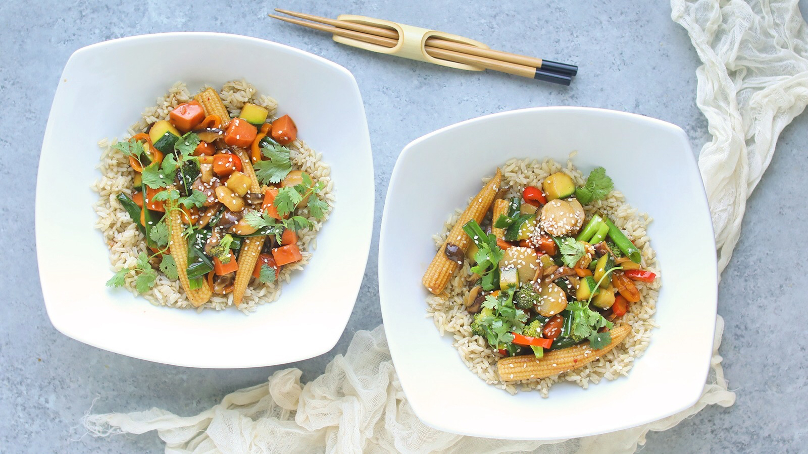 Easy Veggie Stir-Fry Recipe with Brown Jasmine Rice