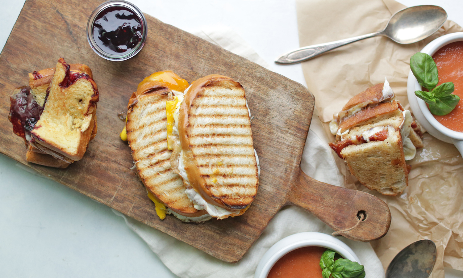 Grilled Cheese Sticks - Three Cheeses with Tomato Jam