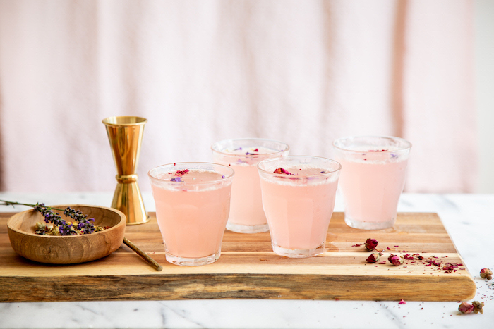Rhubarb Rose Lemon Fizz “Mocktail”