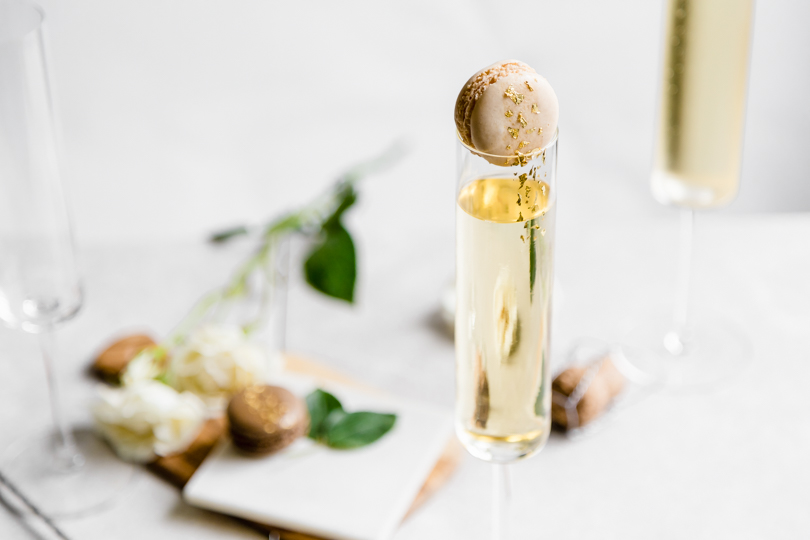 Gold Shimmery Champagne Cocktail - The Flavor Bender