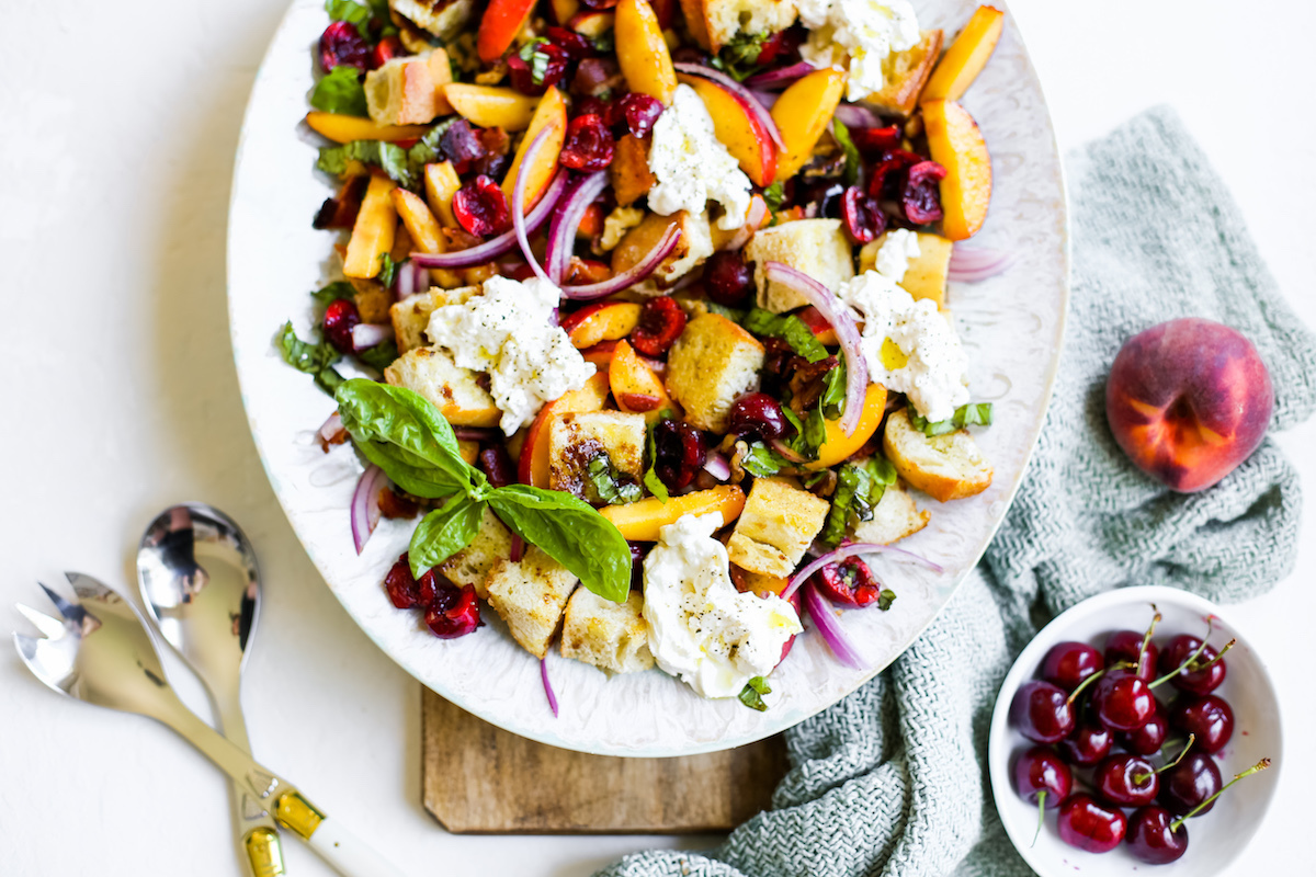 Summer Peach Panzanella Salad