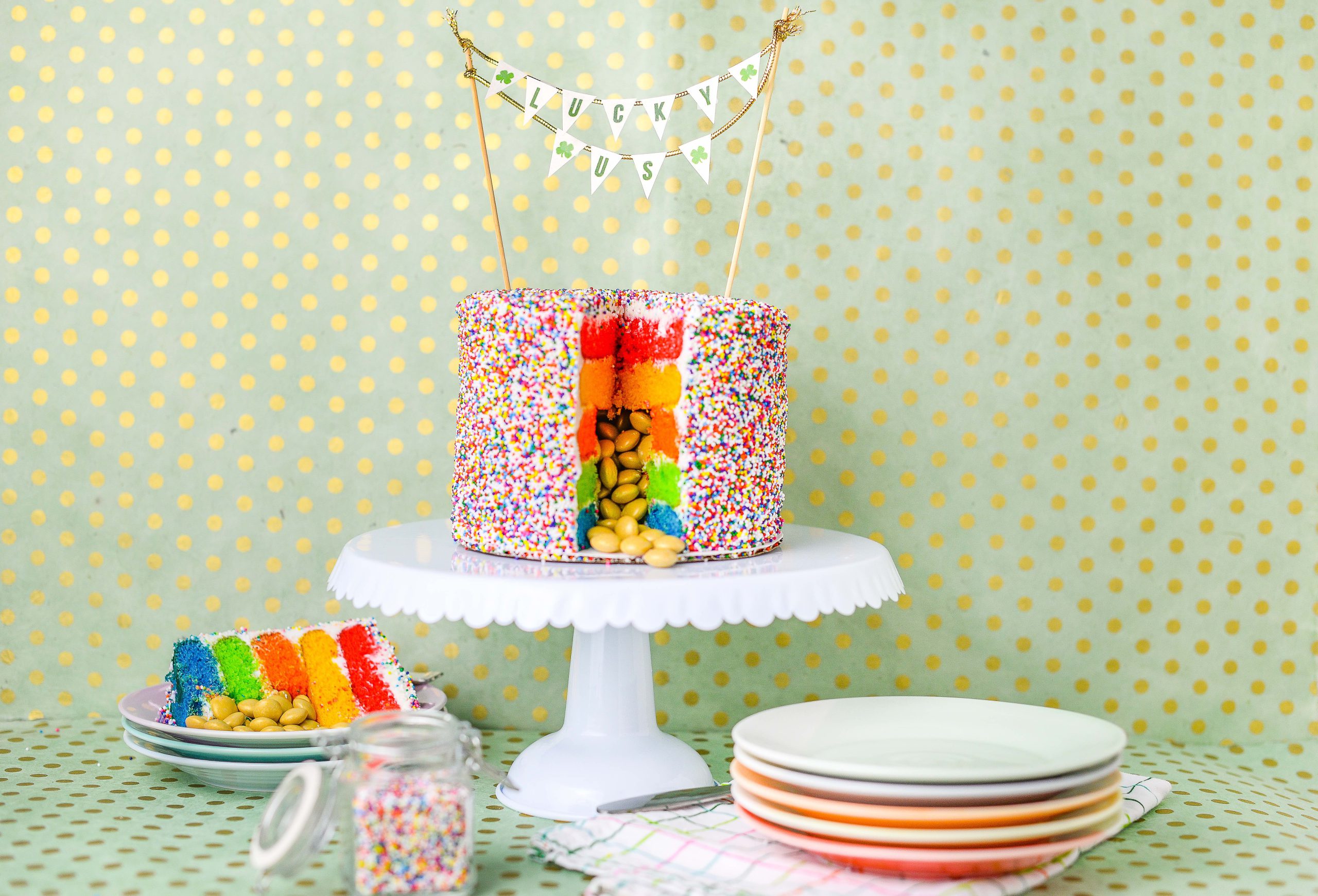 Sham-ROCK Your St. Patty’s Day with a Pot of Gold Rainbow Surprise Cake