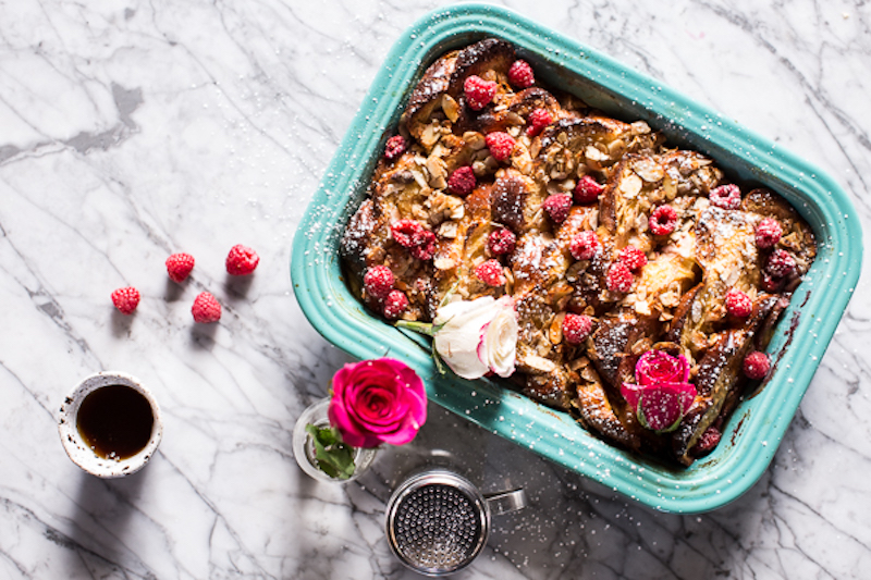Raspberry Rose Baked French Toast