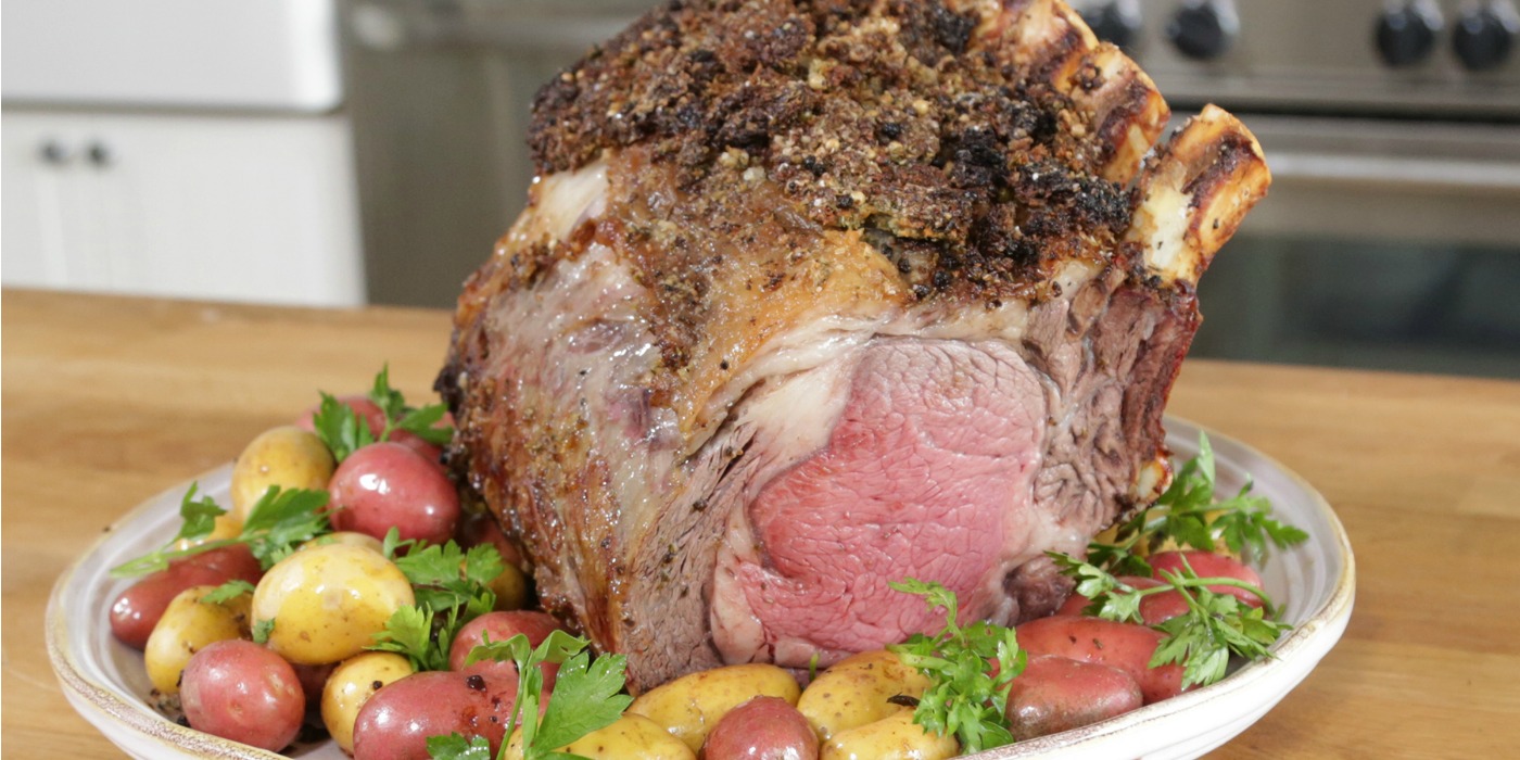 Herb Crusted Bone-In Rib Roast