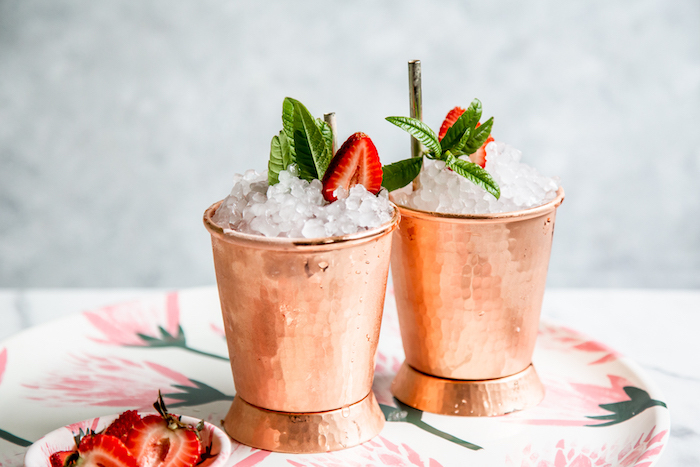 Lemon Verbena Strawberry Juleps