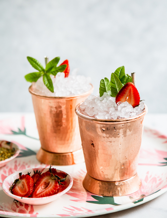 Strawberry snow cone- crushed ice, a splash of lemon juice, and