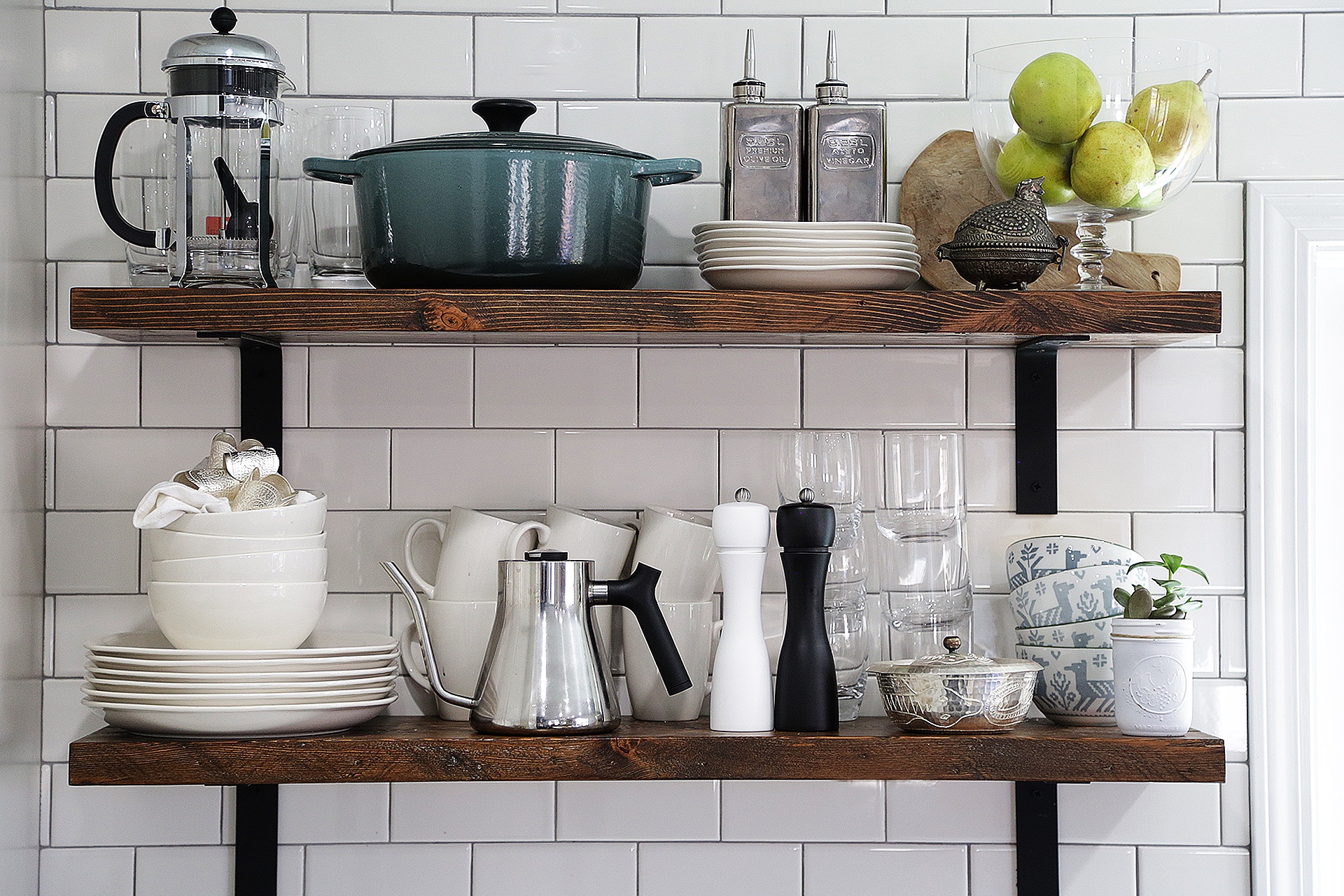 Replacing Barnwood Shelf with Two Open Shelves Above my Kitchen Sink