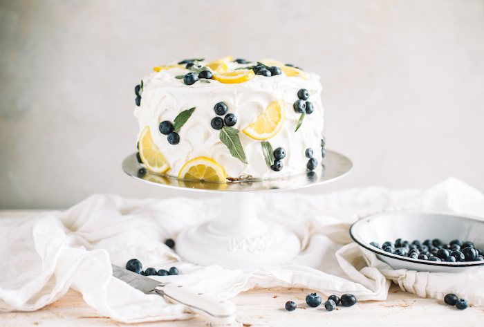 A Stunning Spring Lemon Blueberry Cake