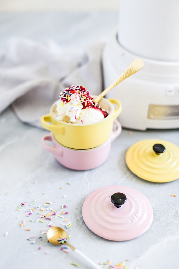 Homemade Vanilla Bean Frozen Yogurt