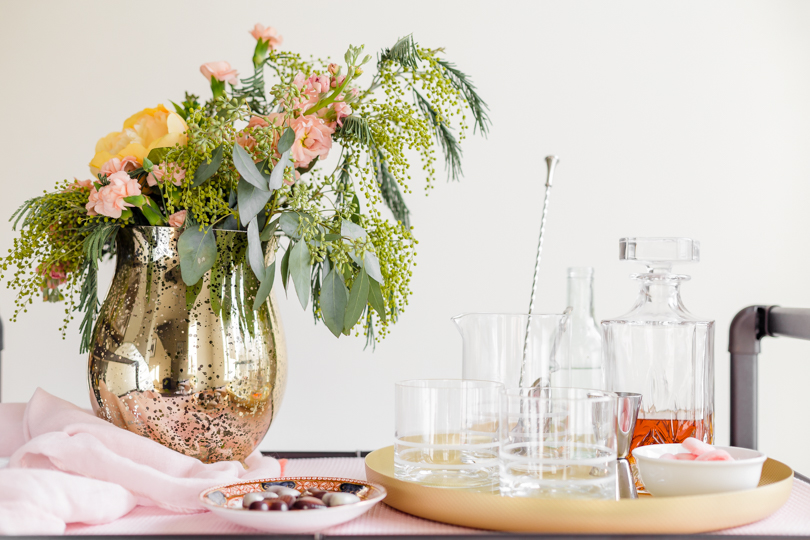 How to Style a Pretty Bar Cart for Valentine’s Day (or Any Day)