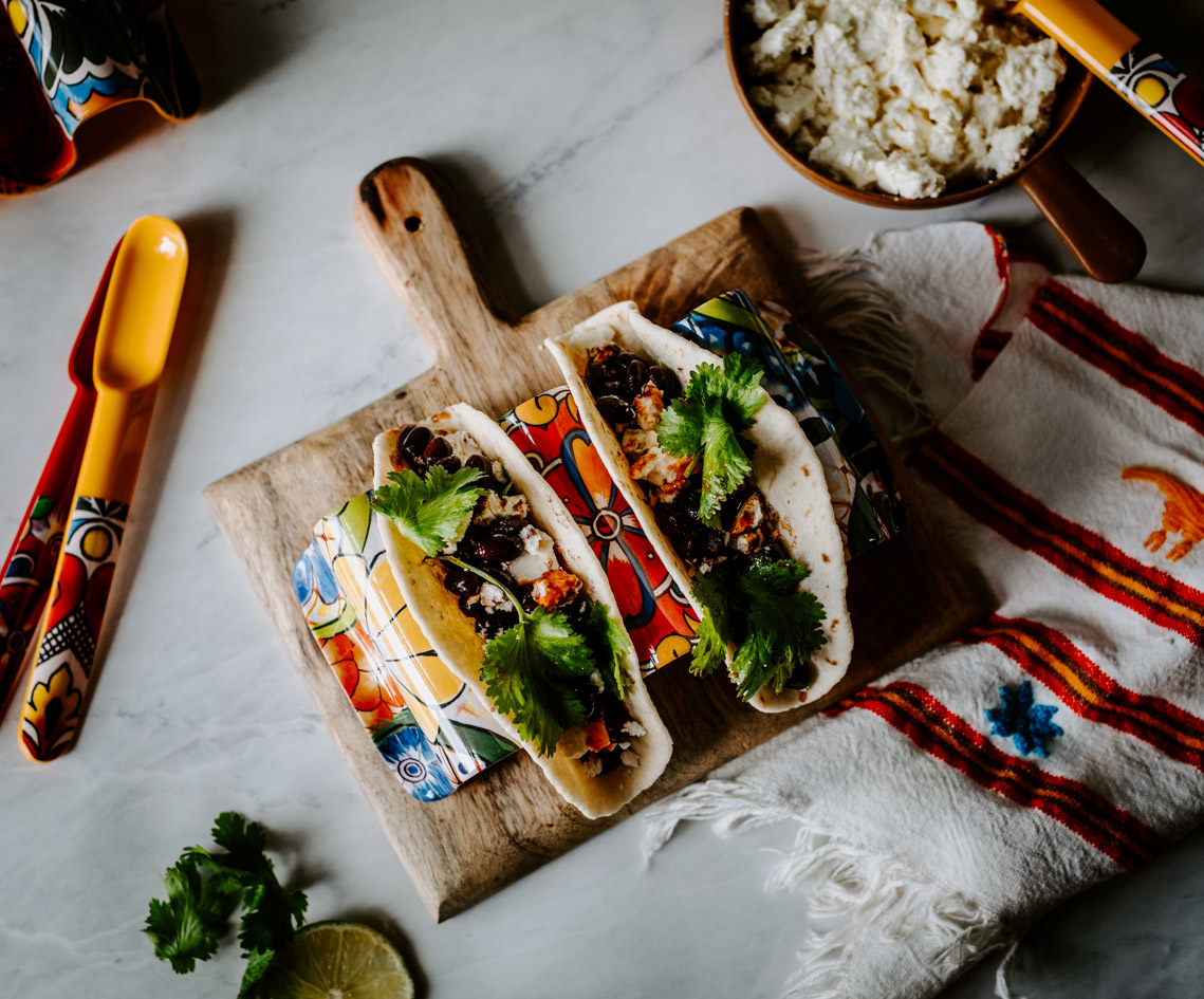 Easy Lunch in a Pinch: Black Bean & Feta Tacos