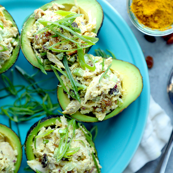 Curry Chicken Salad Stuffed Avocados