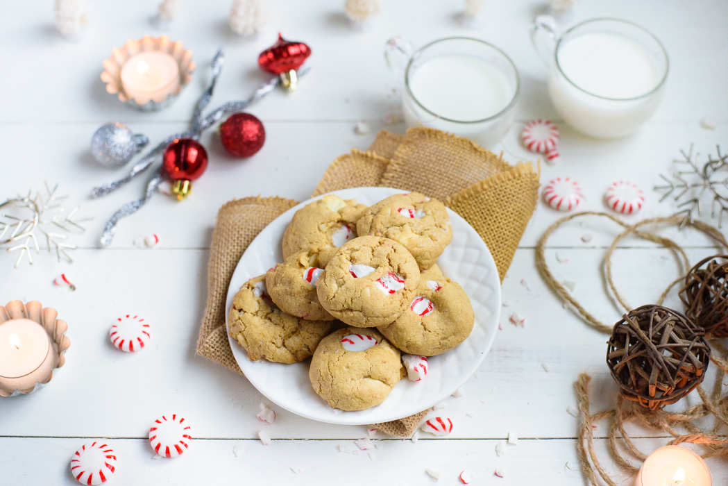 White Chocolate Peppermint Macadamia Nut Cookies