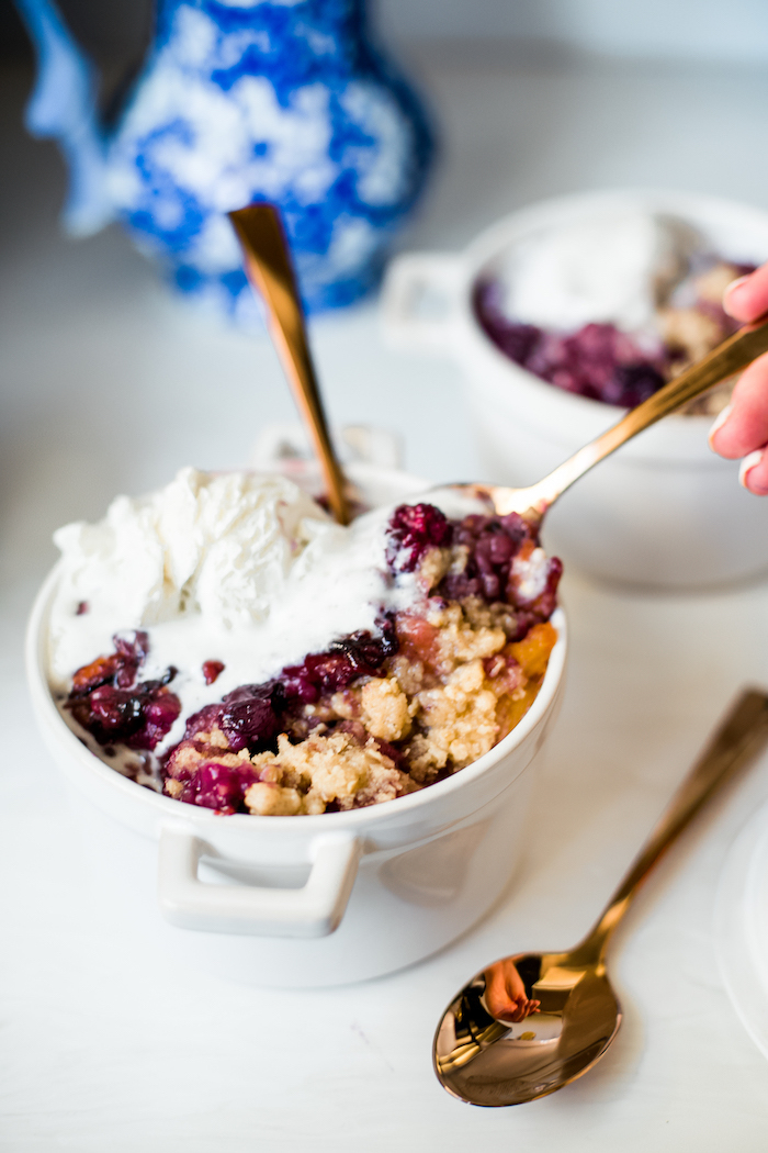 Instant Pot Apple Crisp with Berries - The Busy Baker