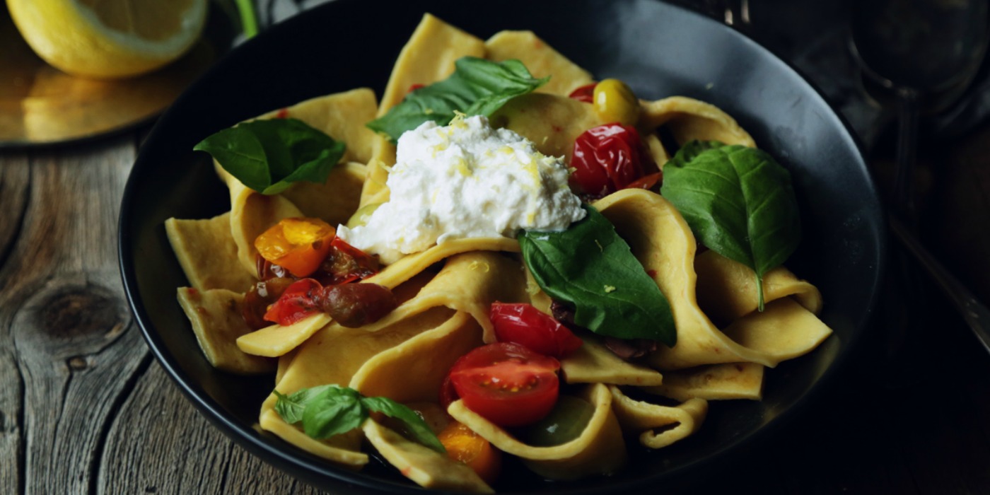 Tomato & Lemon Ricotta with Homemade Pappardelle