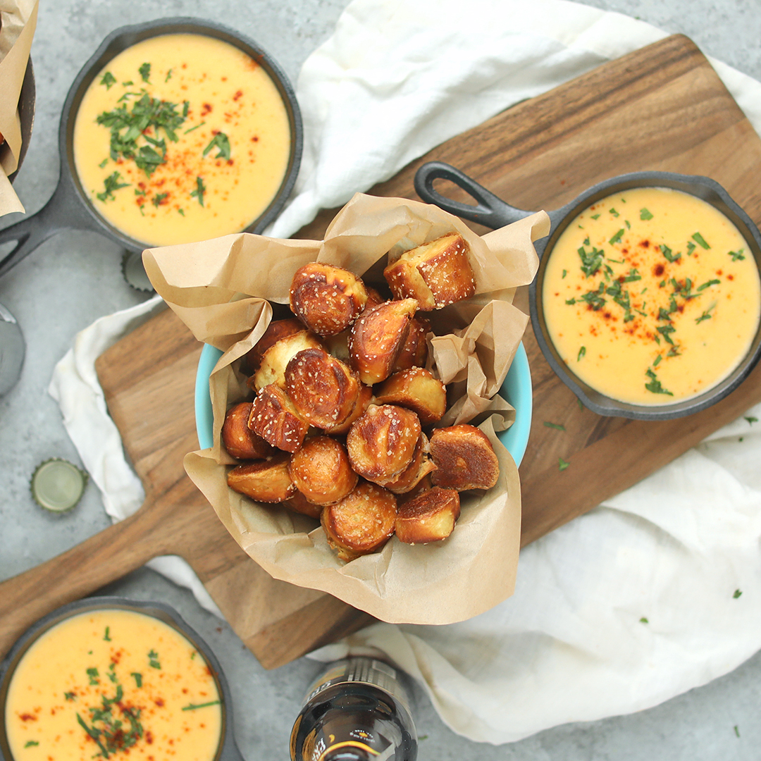 Homemade Pretzel Bites with Beer Cheese Dipping Sauce Recipe