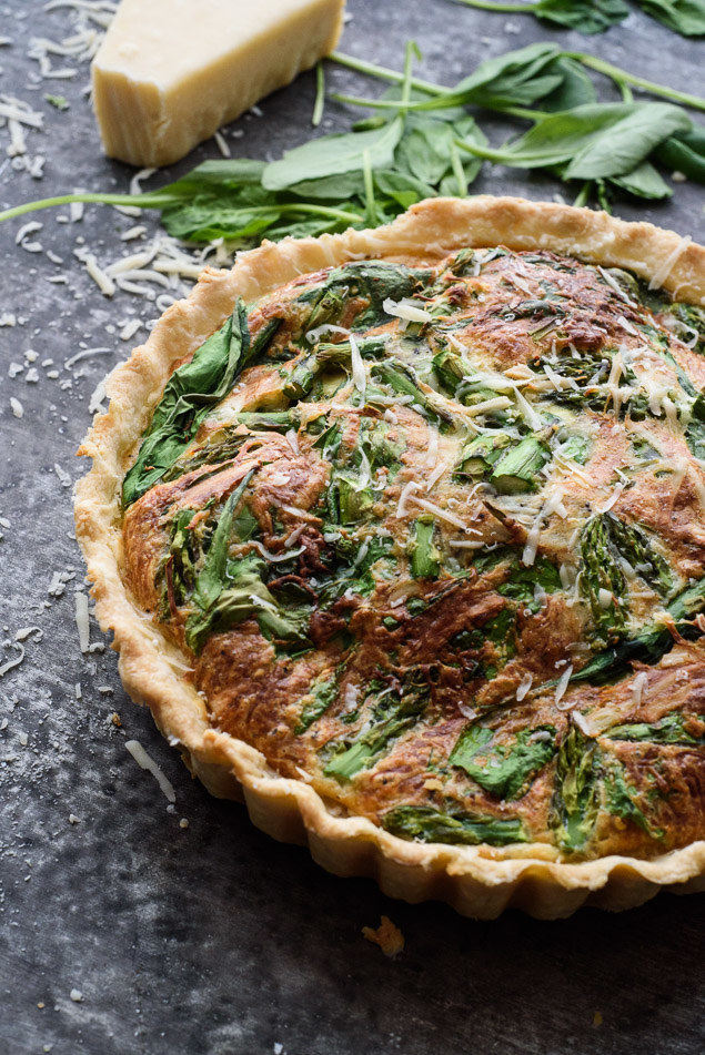 Spring Asparagus Spinach Quiche