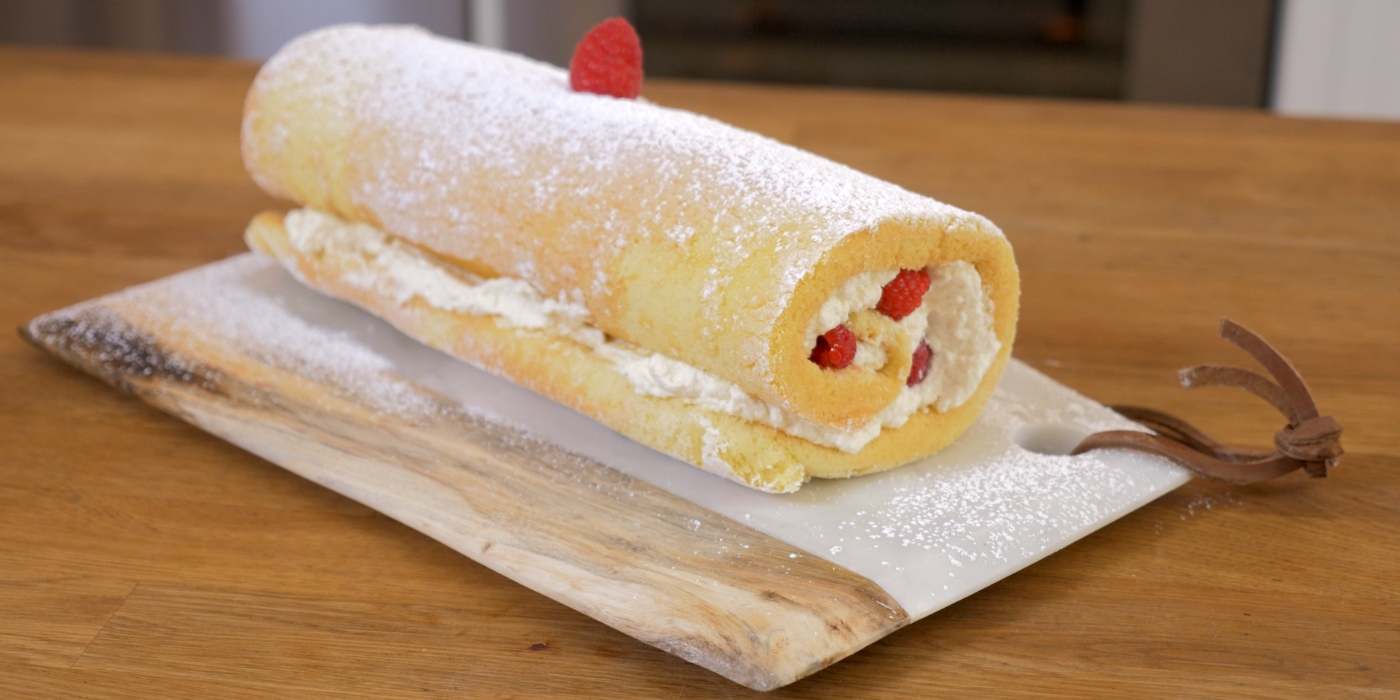 Roulade with Raspberries and Cream