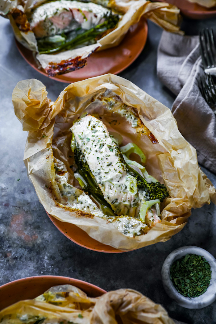 Salmon en Papillote with Fennel and Tarragon