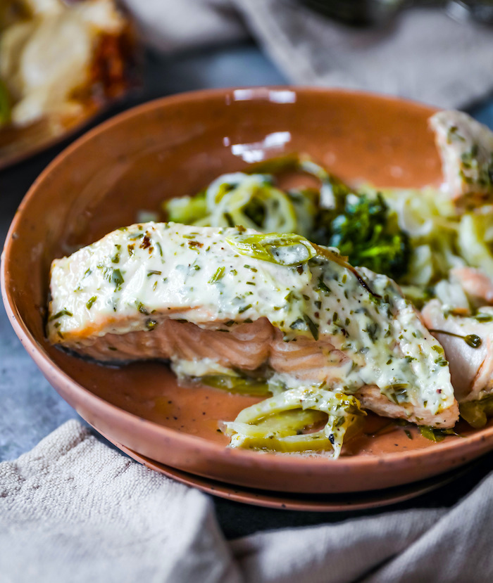 Salmon En Papillote With Butter Sauteed Vegetables - Camanchaca Salmons