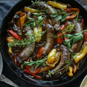 Lodge casserole pan arrived today, jumped right in with sausage