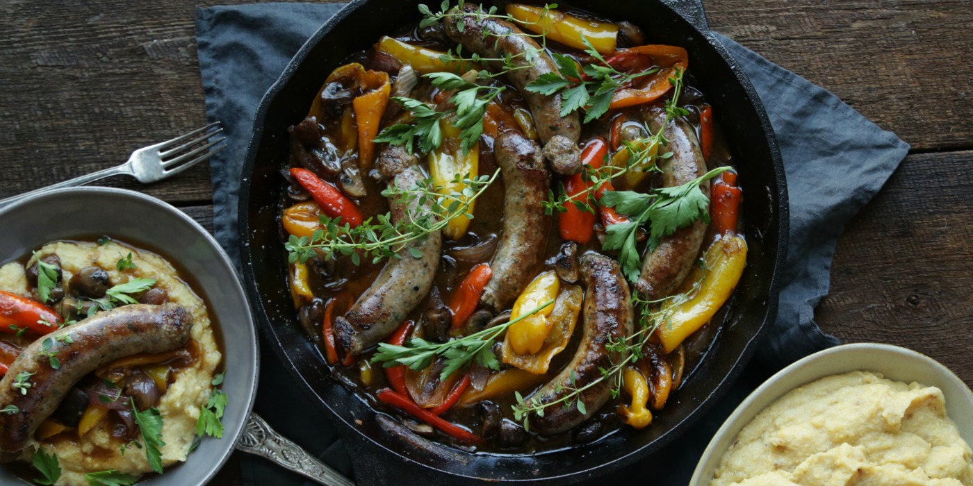 Lodge casserole pan arrived today, jumped right in with sausage