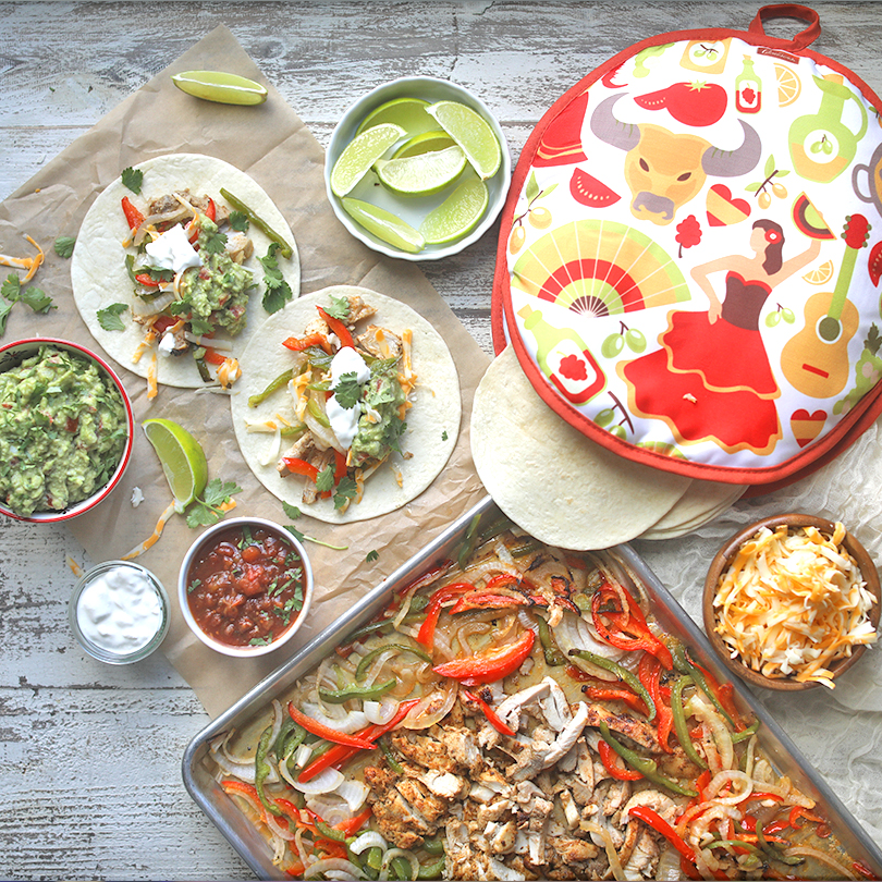 Easy Sheet Pan Chicken Fajitas with Homemade Guacamole