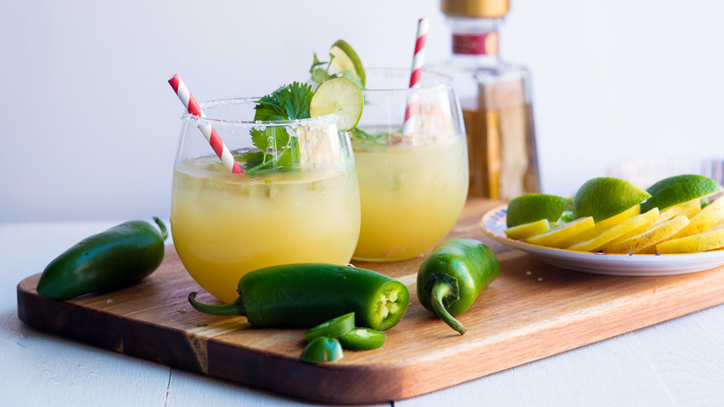 Spicy Pineapple Cilantro Margaritas