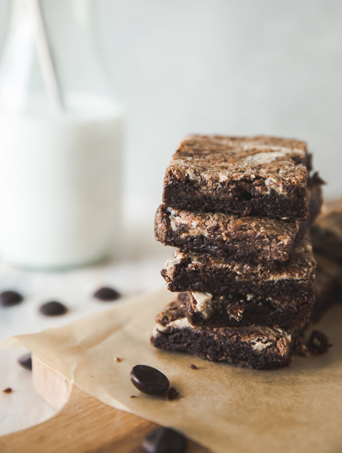 Tahini Swirled Fudge Brownies