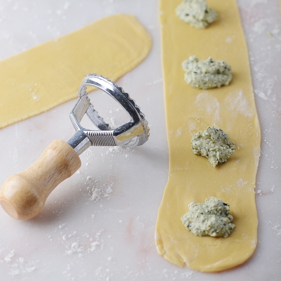 Basil Ravioli Recipe with Creamy Shallot Sauce