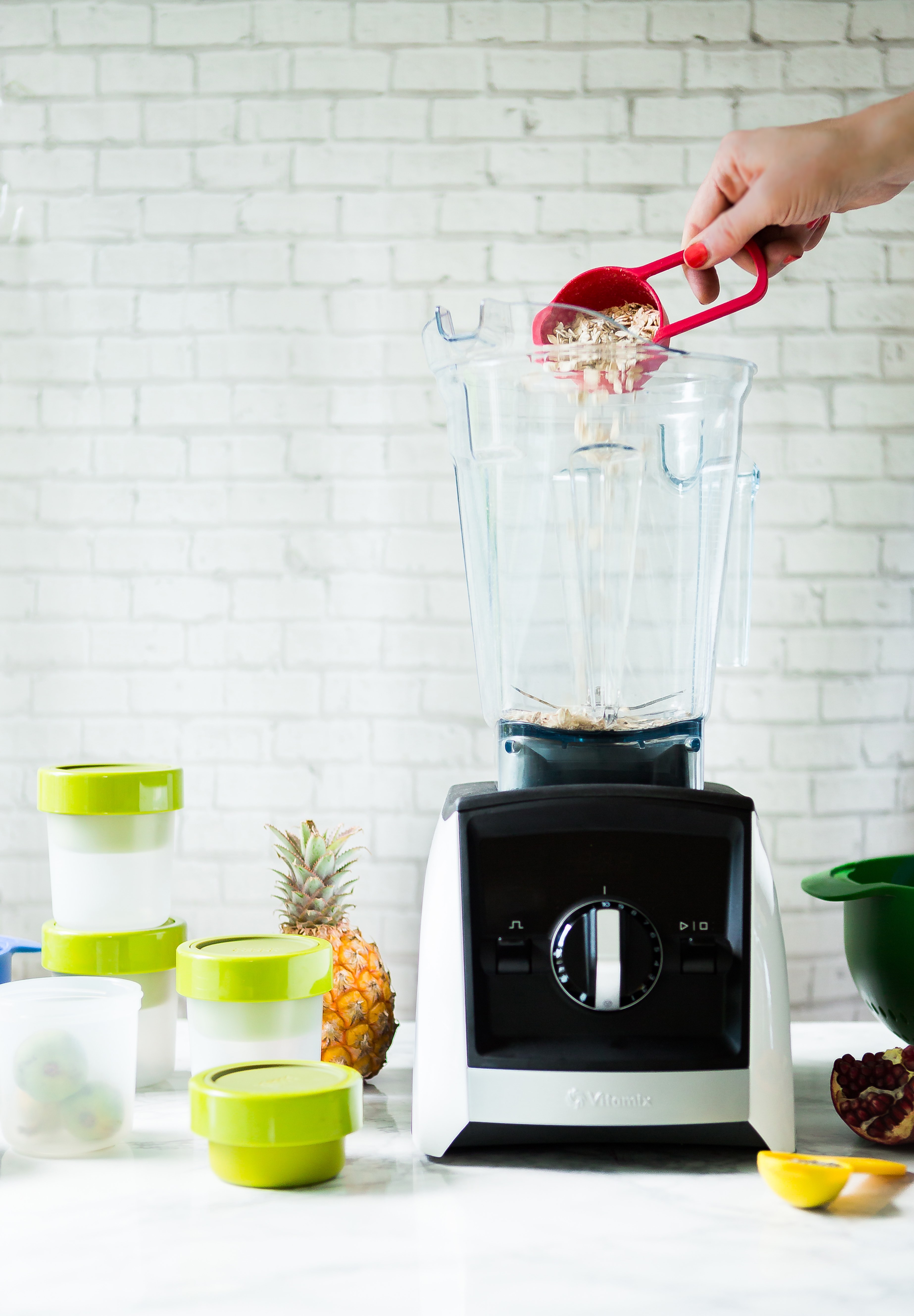 Freezer Smoothies: Kitchen Aid Blender, Tupperware glasses, and