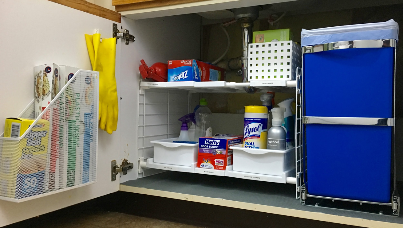 Undersink Bathroom Storage Pictured: Iris Connecting Storage Bins