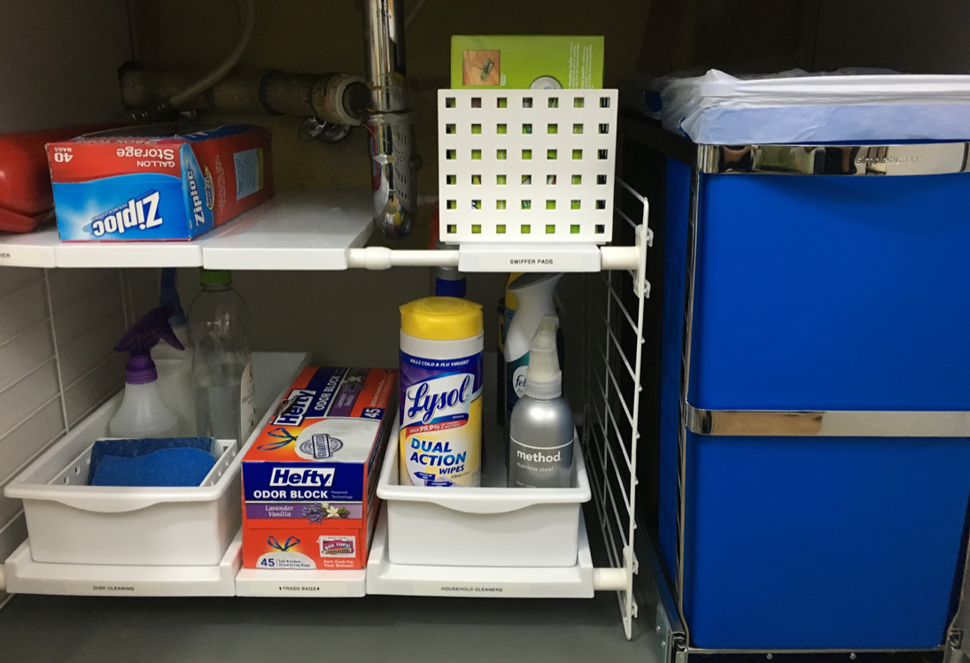 Undersink Bathroom Storage Pictured: Iris Connecting Storage Bins