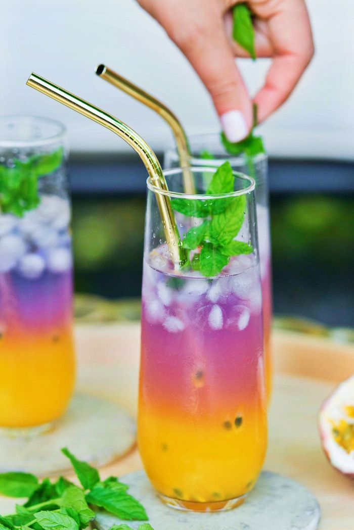 Butterfly Pea Flower Tea Cooler Drink Recipe