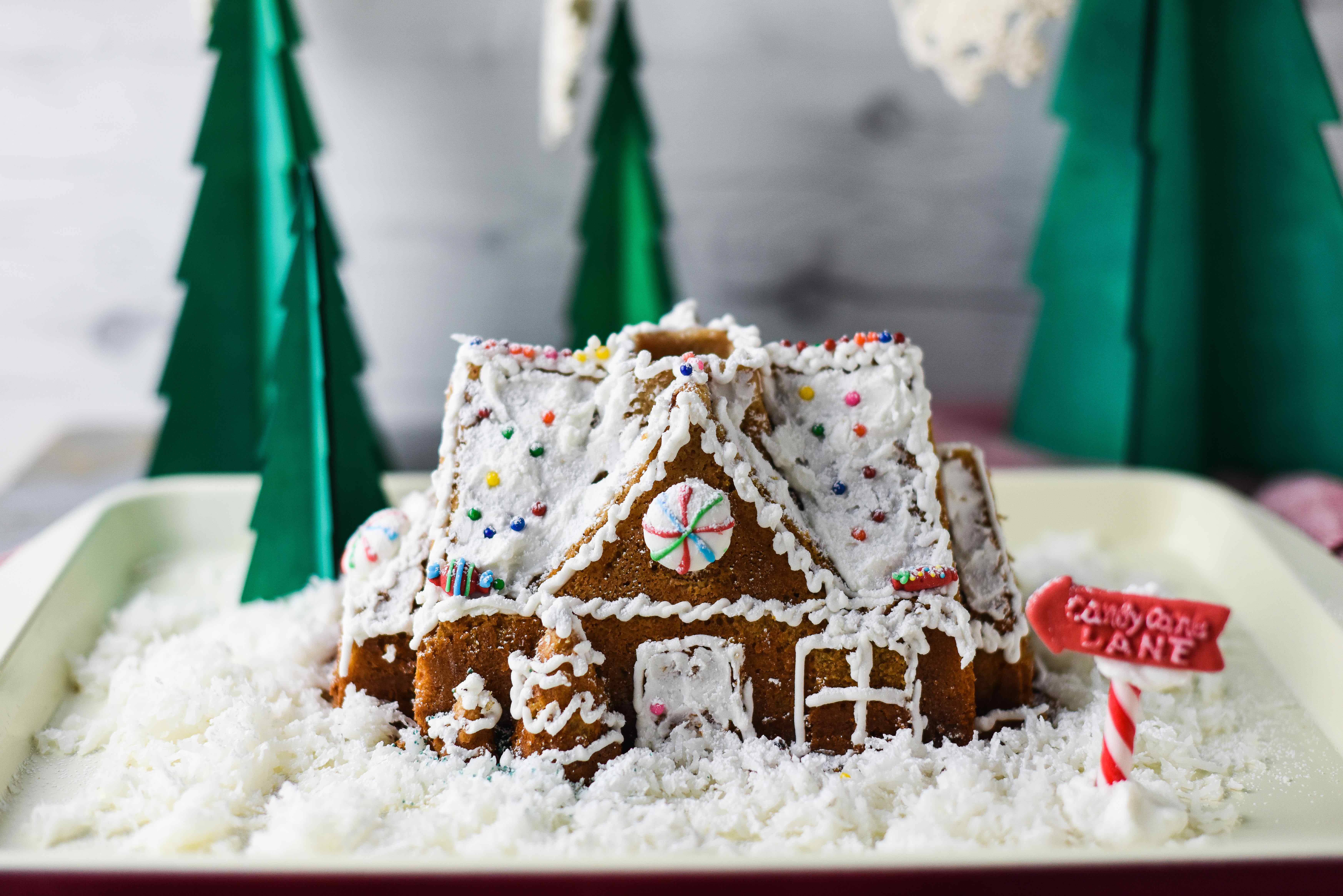 How to Make a Cozy Gingerbread House Bundt Cake - Eleanor Rose Home