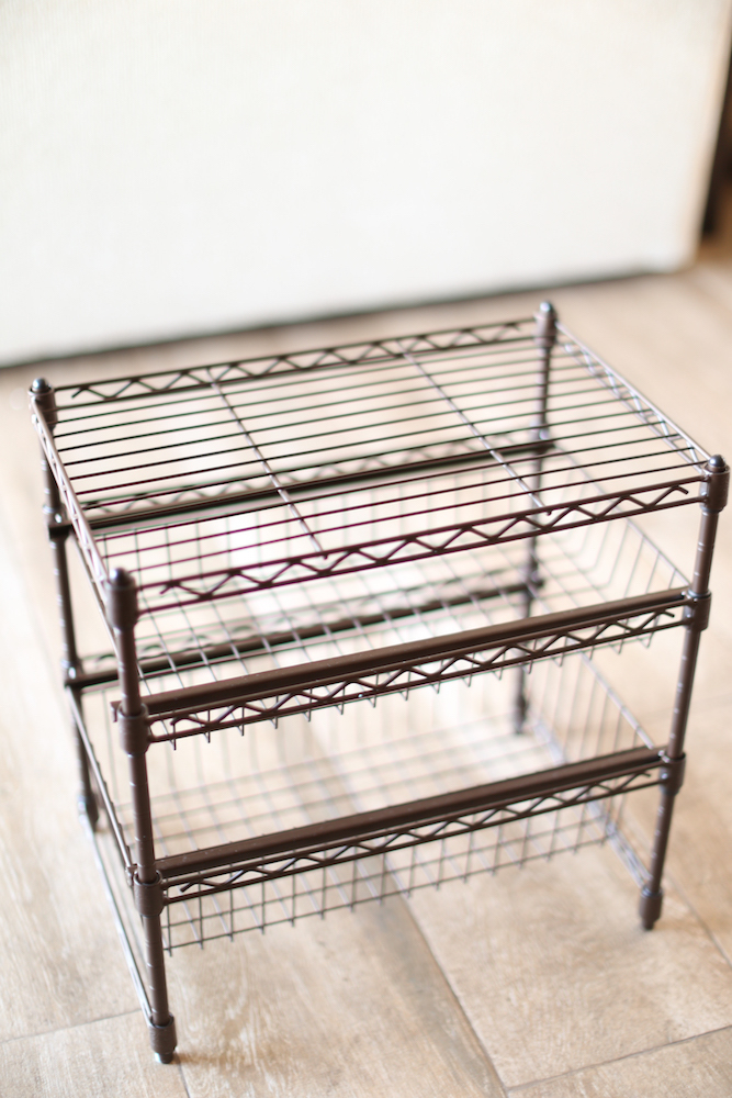 SimpleHouseware Pull Out Cabinet Sliding Basket Organizer, Silver