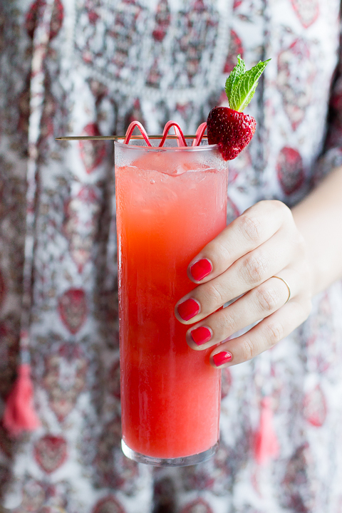 Strawberry Rhubarb Pitcher Cocktail Recipe, Colleen Jeffers