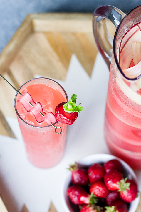 Strawberry Rhubarb Pitcher Cocktail Recipe, Colleen Jeffers